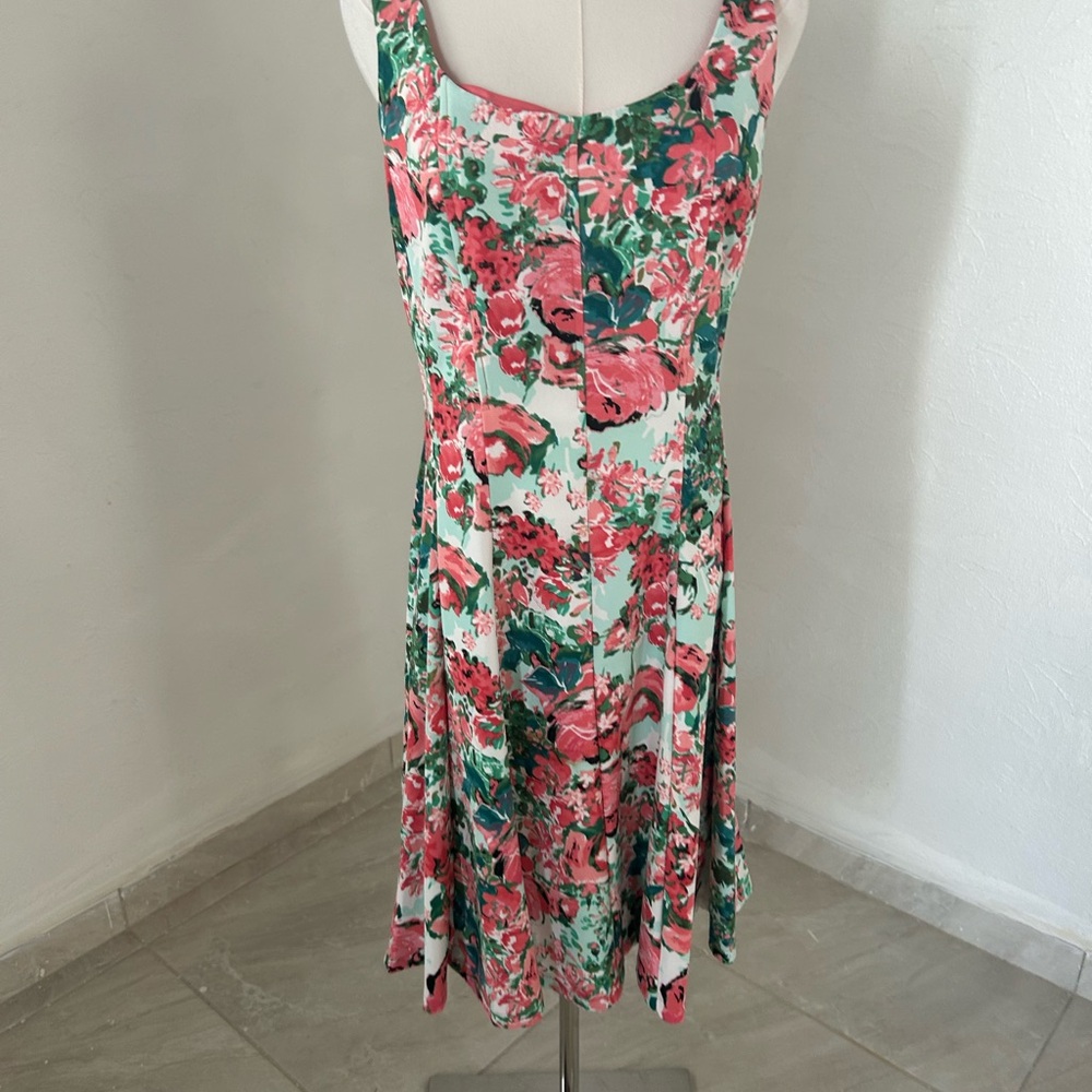 Dressbarn Pink and Orange Sleeveless Sundress for Wedding Guest